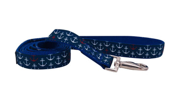 ANCHORS AWAY LEASH with a stylish anchor design, showcasing strength and comfort for dog walking.