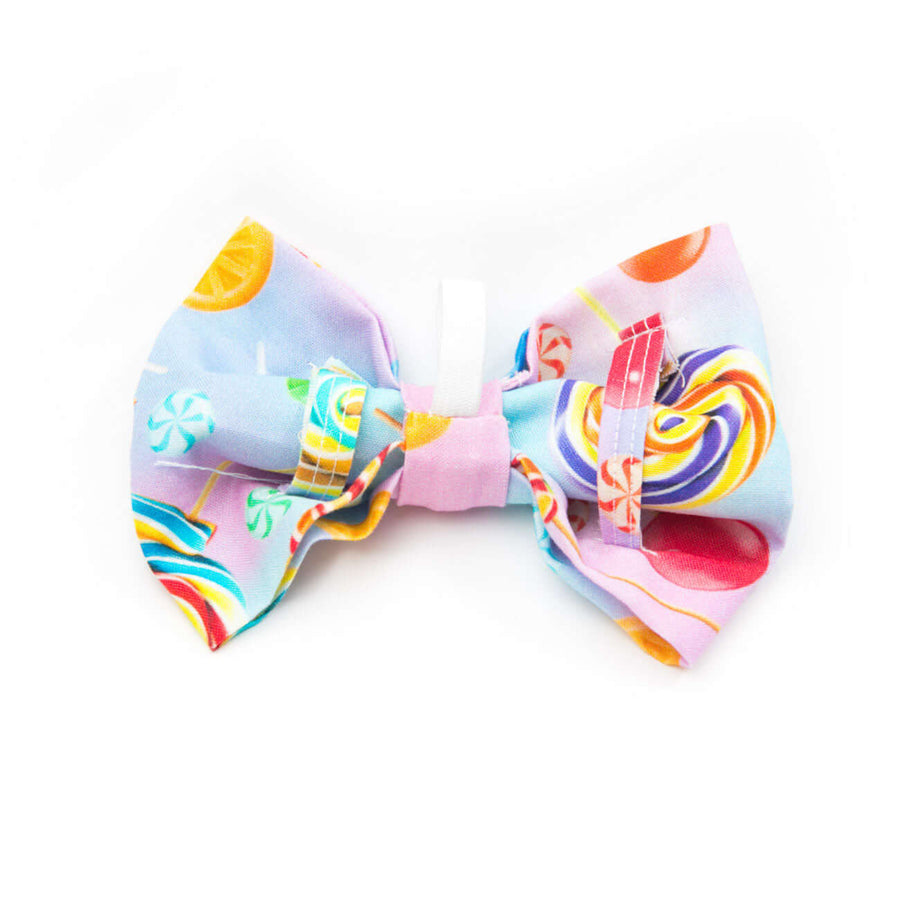 Candy Land Bowtie featuring colorful candies and lollipops design, perfect for special occasions and everyday use.