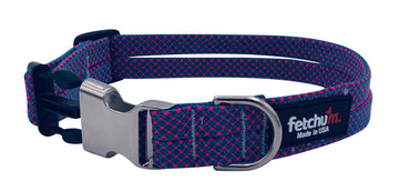 Electric Blitz Adjustable Rope Collar in stylish pink and blue design, featuring sturdy quick release buckle, made in USA.