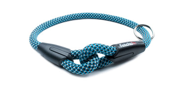 Fetchum Dog Collar in Aussie Blue featuring durable climbing rope and a secure slip-on design
