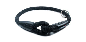 Fetchum Dog Collar In The Bark Knight made with premium climbing rope and dry core technology for durability.