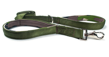 5ft 2 in 1 Dog Leash - Green with Green Camo