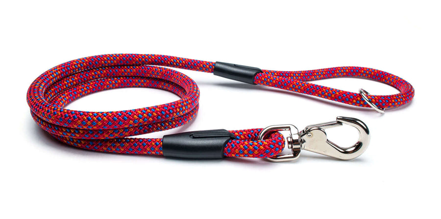 Fetchum Leash In Pupfetti with premium climbing rope and marine clip for pets.
