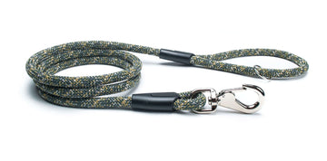 Fetchum Leash In Komodo Kamo, tactical dog leash with premium climbing rope and swivel marine clip.