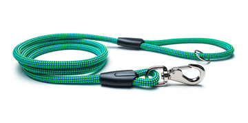 Fetchum Leash In Laguna Pawcifico in vibrant green color with sturdy swivel marine clip.