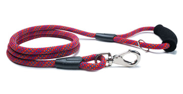 Fetchum Leash In Pupfetti + Comfort Grip - colorful climbing rope leash with comfort grip handle