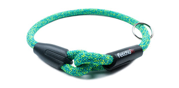 Fetchum Dog Collar In Loopy Lizard made of premium climbing rope with a durable design to resist chewing.