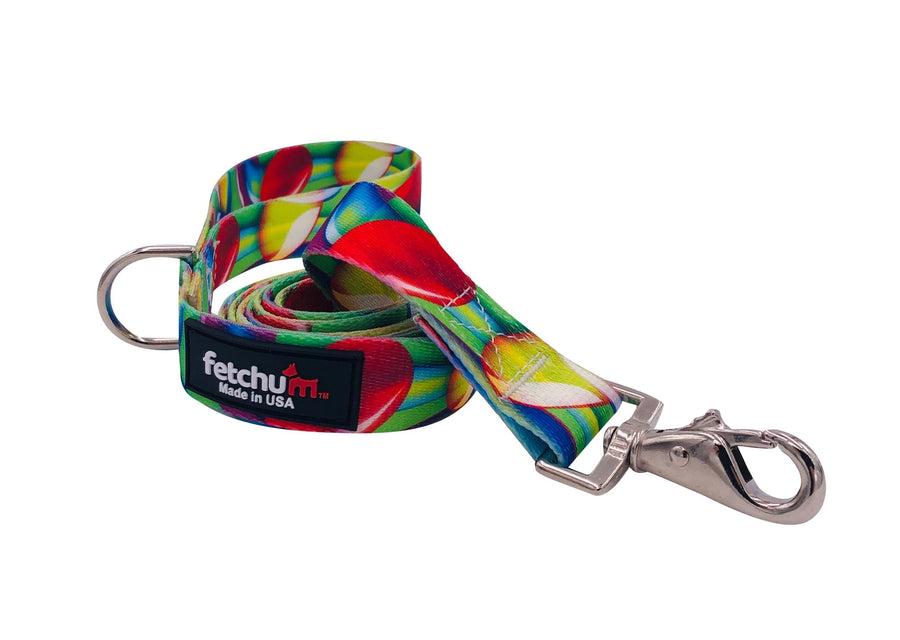 LAVA LAMP LEASH featuring colorful design, durable swivel snap, and D ring attachment, made in the USA.
