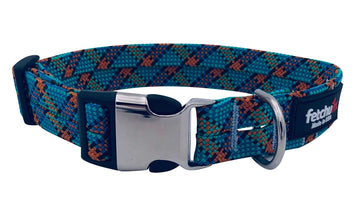 Ocean Mist Twist Adjustable Rope Collar featuring durable climbing rope, quick release buckle, and reinforced stitching.