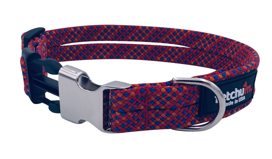 Pupfetti Adjustable Rope Collar made from premium climbing rope, featuring quick-release buckle and durable design.