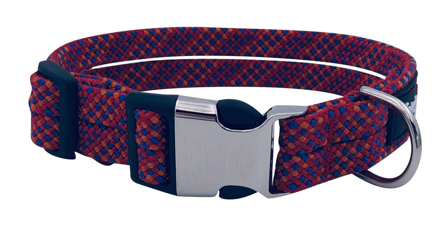 Pupfetti Adjustable Rope Collar made with premium climbing rope, featuring a quick release buckle and durable design.