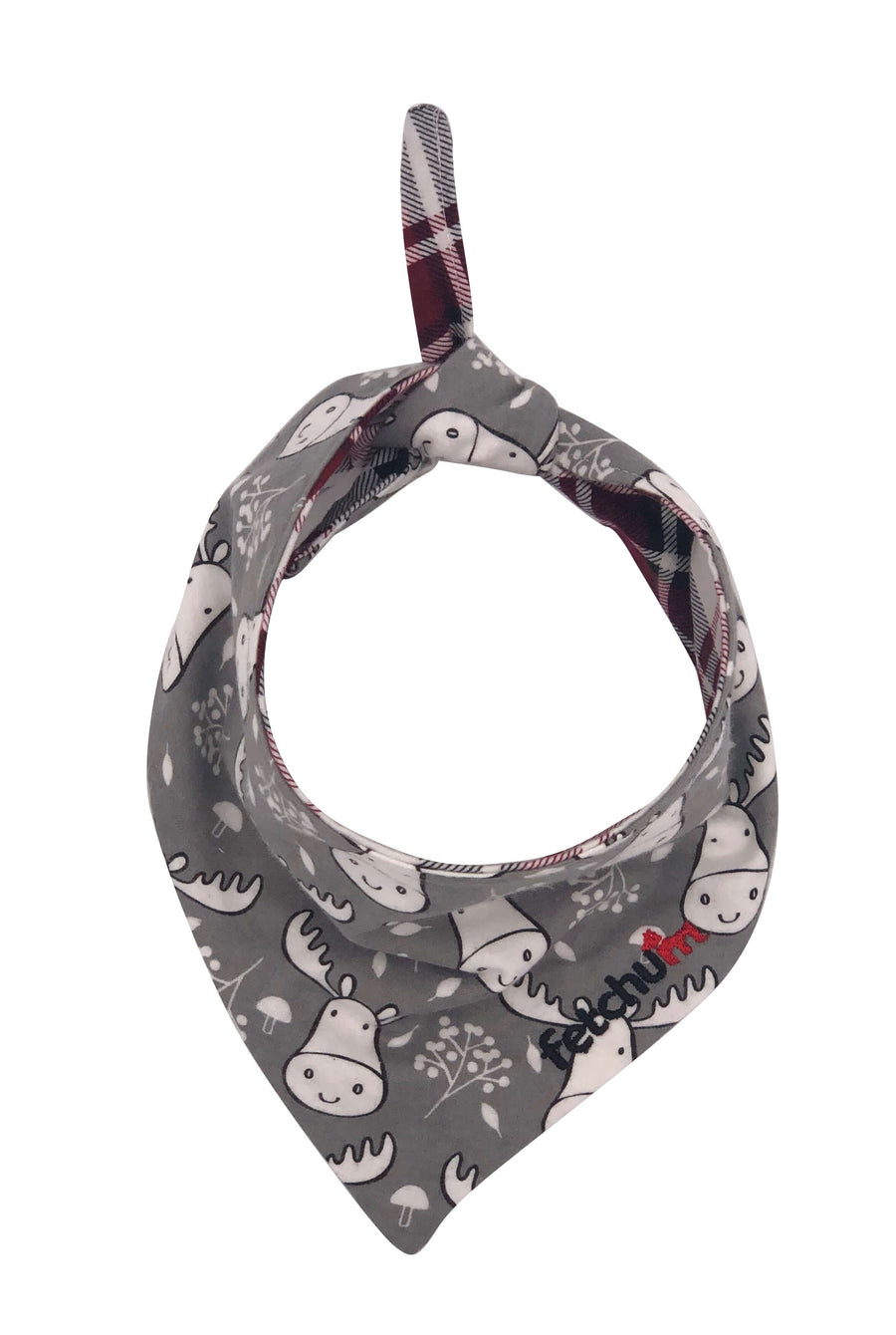 Reversible Moose/Plaid Bandana with a scoop neckline handcrafted from premium cotton fabric.