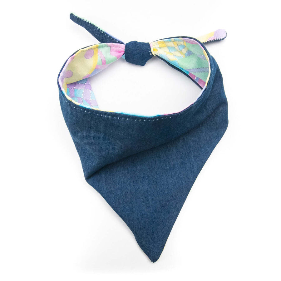 Reversible Pastel Easter Bandana showcasing dual styles in premium cotton fabric, perfect for seasonal fashion.