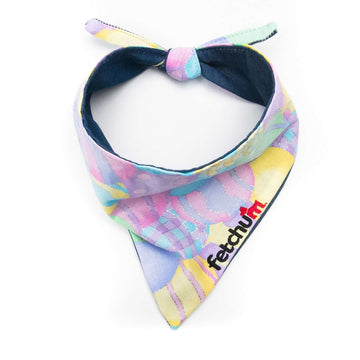 Reversible Pastel Easter Bandana showcasing a two-sided design with vibrant colors and a comfortable scoop neckline.