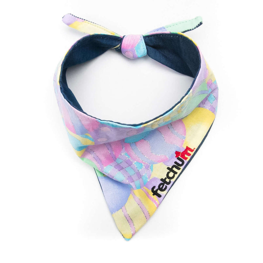 Reversible Pastel Easter Bandana showcasing a two-sided design with vibrant colors and a comfortable scoop neckline.