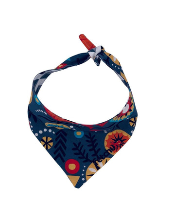 Reversible Pop Bandana with vibrant patterns for pets, handcrafted in the USA from 100% cotton for style and comfort.