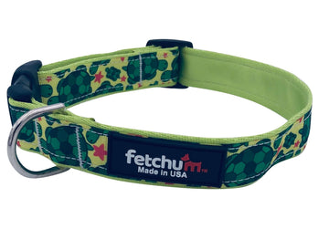 Turtle Collar made with tubular nylon webbing, UV resistant, featuring a quick release buckle and D ring, made in the USA.