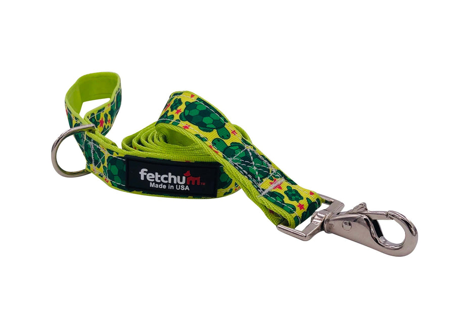Stylish TURTLE LEASH featuring durable mil spec webbing and swivel snap for a comfortable walk.