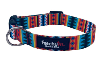 Yuki Collar in colorful pattern, made of polyester with quick-release buckle and D ring, UV and moisture resistant.